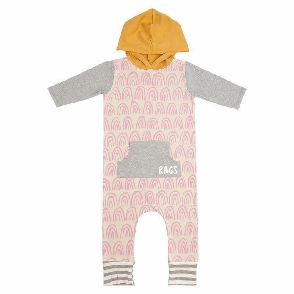 Long sleeve pink hooded rainbow iso DISO